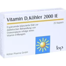 VITAMIN D3 KÖHLER 2.000 I.E. Kapseln, 20 St