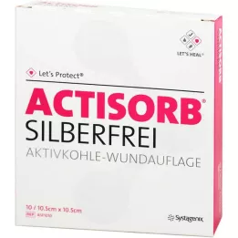 ACTISORB SILBERFREI 10,5x10,5 cm Aktivkohle, 10 St