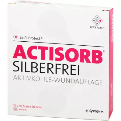 ACTISORB SILBERFREI 10,5x10,5 cm Aktivkohle, 10 St