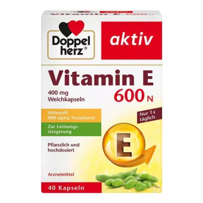 DOPPELHERZ Vitamin E 600 N Weichkapseln, 40 St