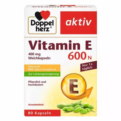 DOPPELHERZ Vitamin E 600 N Weichkapseln, 80 St