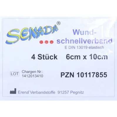 SENADA Wundschnellverband 6x10 cm, 4 St