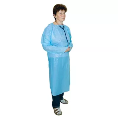 Schürze Einmal PE blau 120 cm unsteril mit Ärmel, 1 St Schürze Einmal PE blau 120 cm unsteril mit Ärmel, 1 St