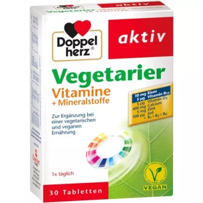DOPPELHERZ Vegetarier Vitamine+Mineralstoffe aktiv, 30 St