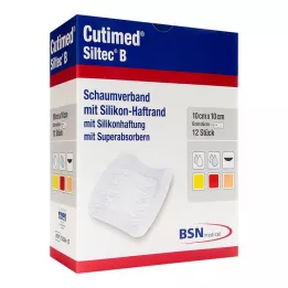 CUTIMED Siltec B Schaumverb.10x10 cm m.Haftr., 12 St