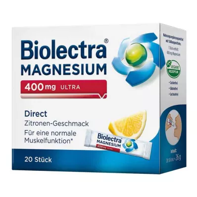 BIOLECTRA Magnesium 400 mg ultra Direct Zitrone, 20 St BIOLECTRA Magnesium 400 mg ultra Direct Zitrone, 20 St
