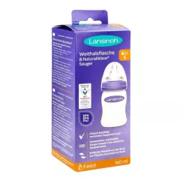 LANSINOH Weithalsflasche 160 ml mit Sauger S, 1 St