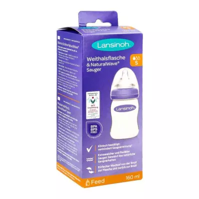 Lansinoh Weithalsflasche 160 ml Sauger S (1 stk)