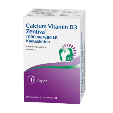 CALCIUM VITAMIN D3 Zentiva 1000 mg/880 I.E. Kautab, 100 St