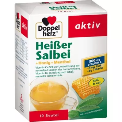 DOPPELHERZ heißer Salbei+Honig+Menthol Granulat, 10 St