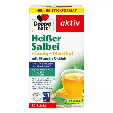 Doppelherz Heißer Salbei+Honig+Menthol Granulat, 10 St
