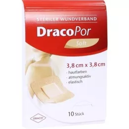 DRACOPOR Wundverband 3,8x3,8 cm steril hautfarben, 10 St