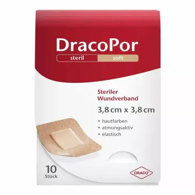 DRACOPOR Wundverband 3,8x3,8 cm steril hautfarben, 10 St DRACOPOR Wundverband 3,8x3,8 cm steril hautfarben, 10 St