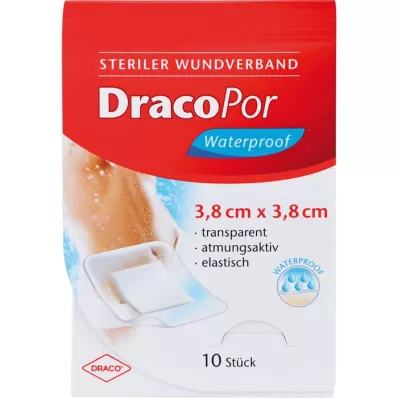 DRACOPOR waterproof Wundverband 3,8x3,8 cm steril, 10 St