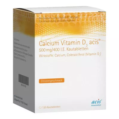 CALCIUM VITAMIN D3 acis 500 mg/400 I.E. Kautabl., 120 St