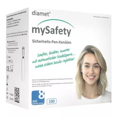 Diamet Mysafety Sicherheits-Pen Kanüle 31 G 0,25x8 mm, 100 St