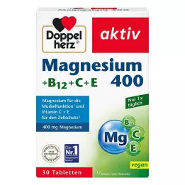 DOPPELHERZ Magnesium 400+B12+C+E Tabletten, 30 St