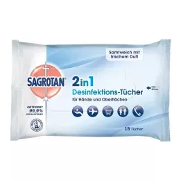 SAGROTAN 2in1 Desinfektions-Tücher, 15 St