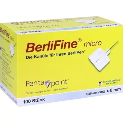 BERLIFINE micro Kanülen 0,25x8 mm, 100 St