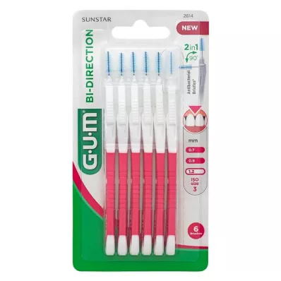 GUM Bi-Direction Interdentalb.1,2 mm pink, 6 St GUM Bi-Direction Interdentalb.1,2 mm pink, 6 St