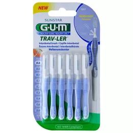 GUM TRAV-LER 0,6mm Kerze hellblau Interdentalbür., 6 St
