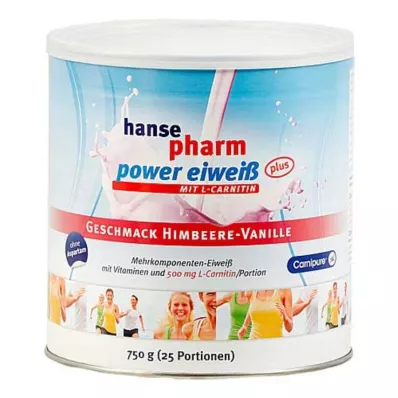 Hansepharm Power Eiweiß plus Himbeere-Vanille Pulver , 750 g