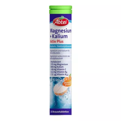 Abtei Magnesium + Kalium Aktiv Plus Brausetabletten, 15 St
