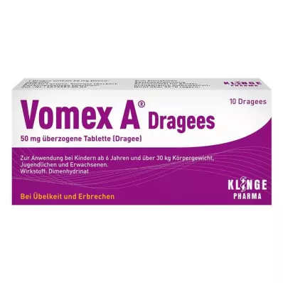 VOMEX A Dragees 50 mg überzogene Tabletten, 10 St