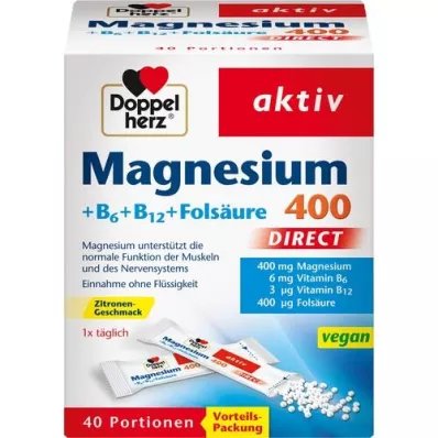 DOPPELHERZ Magnesium+B Vitamine DIRECT Pellets, 40 St