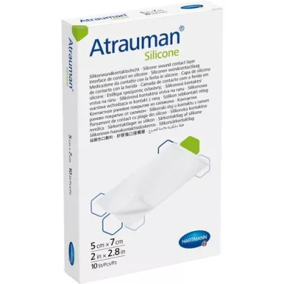 ATRAUMAN Silicone steril 5x7 cm Kompressen, 10 St