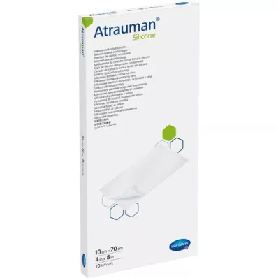 ATRAUMAN Silicone steril 10x20 cm Kompressen, 10 St