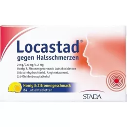 LOCASTAD gegen Halsschmerzen Honig-Zitrone Lut.-T., 24 St