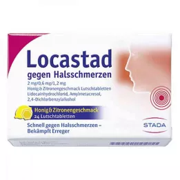 LOCASTAD gegen Halsschmerzen Honig-Zitrone Lut.-T., 24 St