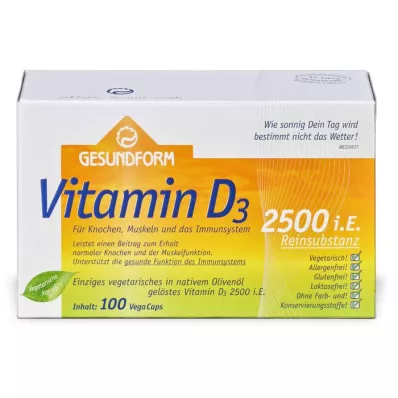 GESUNDFORM Vitamin D3 2.500 I.E. Vega-Caps, 100 St