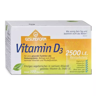 Gesundform Vitamin D3 2.500 I.e. Vega-caps (100 stk)