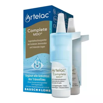 Artelac Complete MDO Augentropfen bei trockenen / tränenden Augen, 2X10 ml