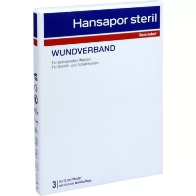 HANSAPOR steril Wundverband 8x10 cm, 3 St