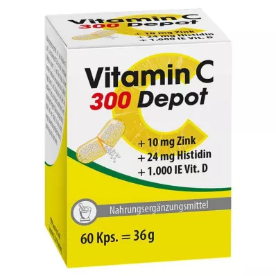 Vitamin C 300 Depot + Zink + Histidin + D Kapseln, 60 St