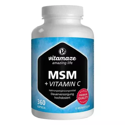 MSM hochdosiert + Vitamin C Kapseln, 360 St