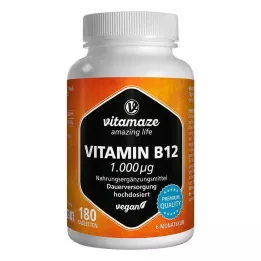 VITAMIN B12 1000 µg hochdosiert vegan Tabletten, 180 St