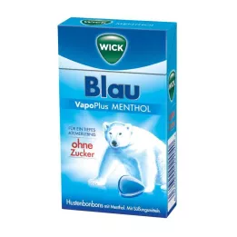 WICK BLAU Menthol Bonbons ohne Zucker Clickbox, 46 g