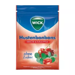 WICK Wildkirsche &amp; Eukalyptus Bonbons ohne Zucker Btl, 72 g