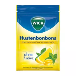 WICK Zitrone &amp; nat.Menthol Bonbons ohne Zucker Beutel, 72 g