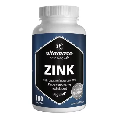 Zink 25 mg hochdosiert vegan Tabletten, 180 St