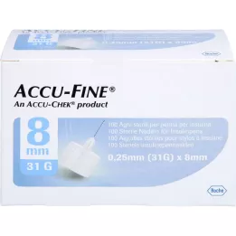 ACCU FINE sterile Nadeln f.Insulinpens 8 mm 31 G, 100 St