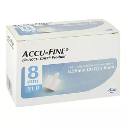 ACCU FINE sterile Nadeln f.Insulinpens 8 mm 31 G, 100 St