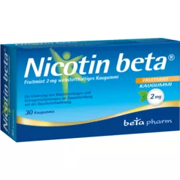 NICOTIN beta Fruitmint 2 mg wirkstoffhalt.Kaugummi, 30 St
