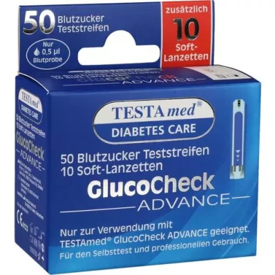 TESTAMED GlucoCheck Advance 50 Teststr.m.10 Lanz., 1 P