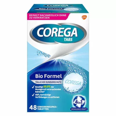 COREGA TABS Bio Formel, für herausnehmbaren Zahnersatz/dritte Zähne, 48 St