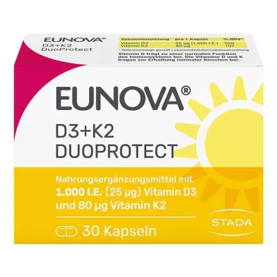 Eunova Duoprotect D3 + K2 1000 I.E. / 80 µg Kapseln, 30 St